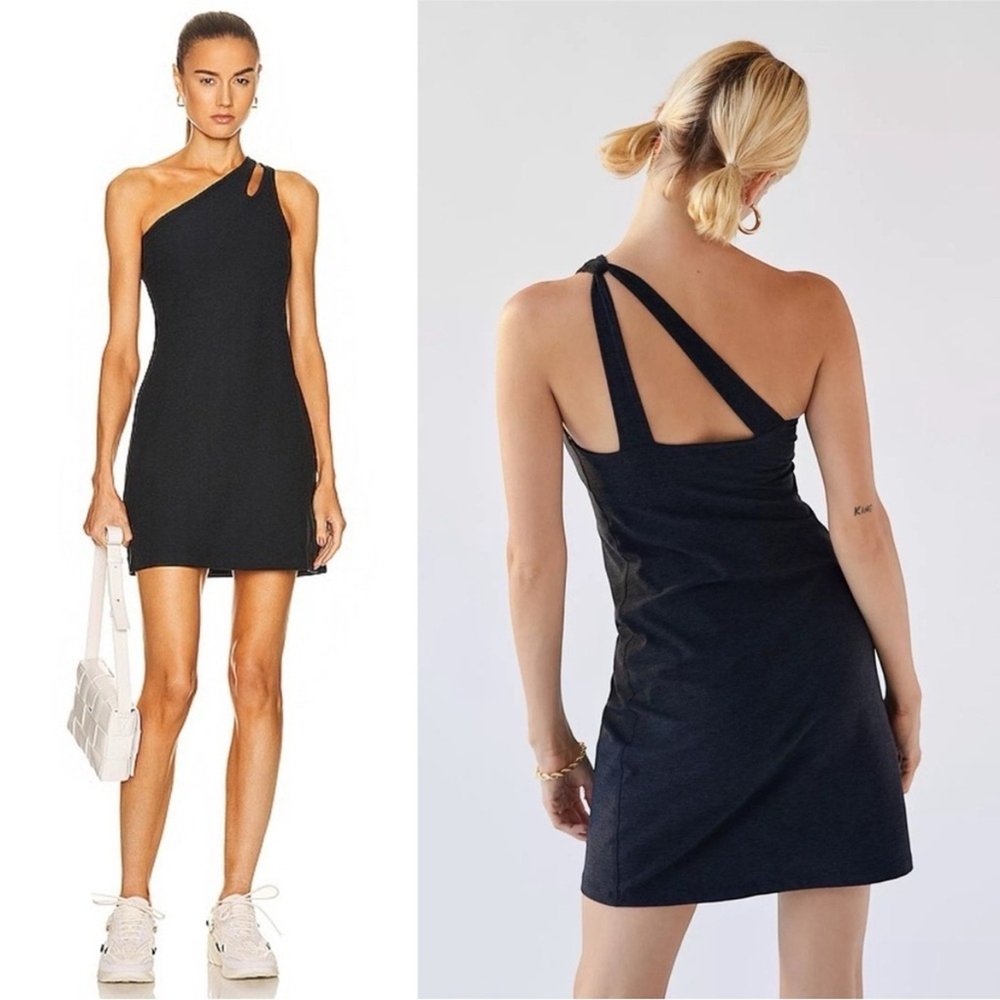 Beyond Yoga One-Shoulder Black Mini Dress